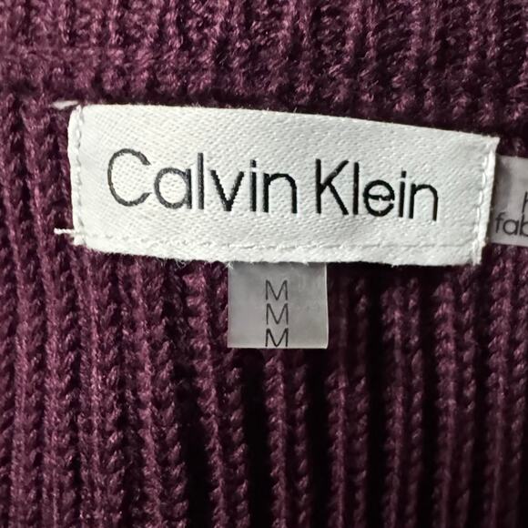 Calvin Klein Sequin Front Crew Neck Long Sleeve Sweater in Port Size Medium - Picture 9 of 9